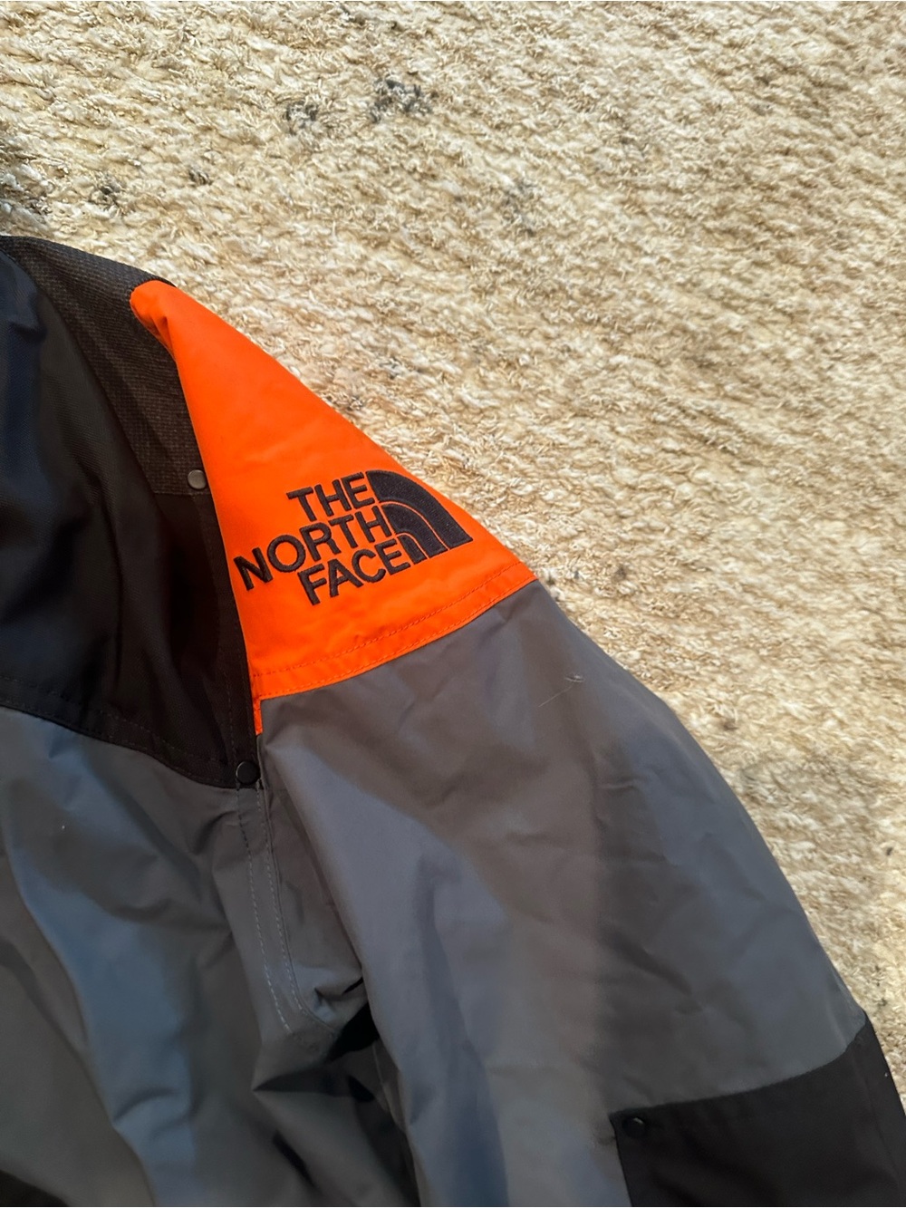 The North Face Steep Tech Hooded Ski Jacket - Black, Gray & Orange - Picture 6 of 9